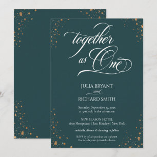Elegant Calligraphy Gold Confetti Minimalist Invit Invitation