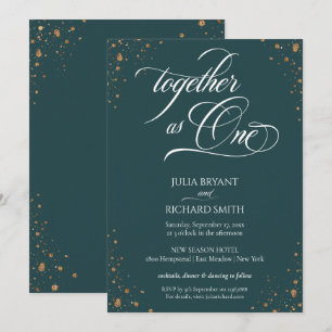Elegant Calligraphy Gold Confetti Minimalist Invit Invitation