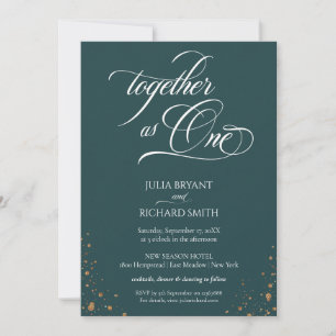 Elegant Calligraphy Gold Confetti Minimalist Invitation
