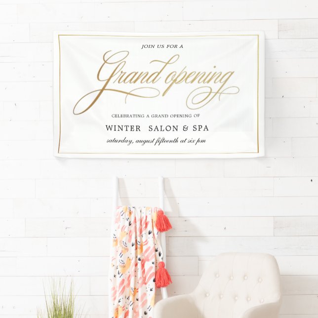 elegant calligraphy gold Grand Opening  Banner (Insitu)