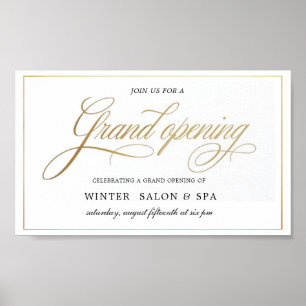 elegant calligraphy gold Grand Opening  Banner Poster