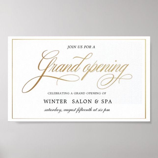 elegant calligraphy gold Grand Opening  Banner Poster (Front)