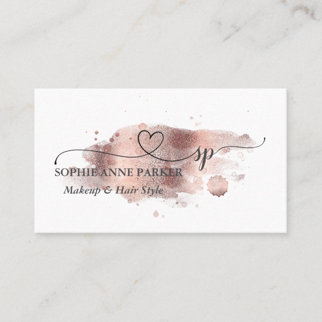 Elegant Calligraphy Gold Professional Beauty Salon Business Card (Front)