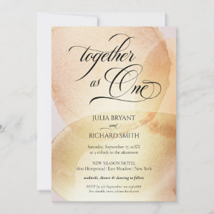 Elegant Calligraphy Gold Watercolor Modern Invitation