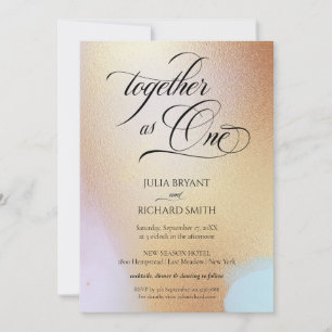 Elegant Calligraphy Gold Watercolor Modern Invitation