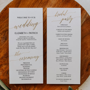 Elegant Calligraphy   Gold Wedding Program Programme