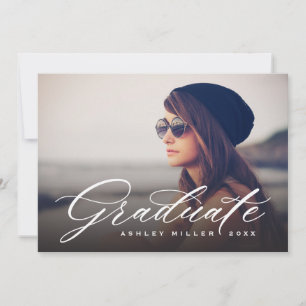 Elegant Calligraphy Graduate Photo Graduation Announcement