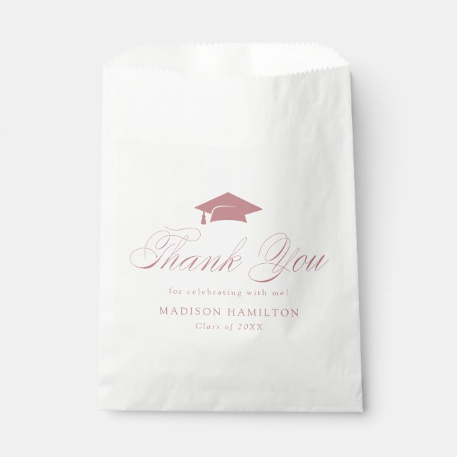 Elegant Calligraphy Graduation Thank You Favour Bags (Front)