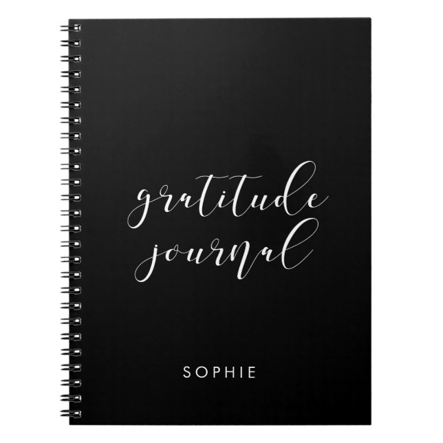 Elegant calligraphy gratitude journal notebook (Front)