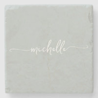 Elegant Calligraphy Green Script Monogram Name 