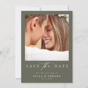 Elegant Calligraphy Green Wedding Save The Date