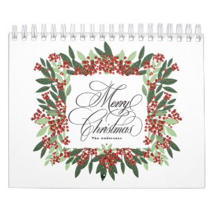 Elegant Calligraphy Hand Painted Christmas Custom Calendar