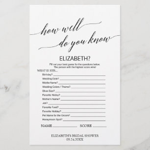 Elegant Calligraphy How Well Do You Know The Bride