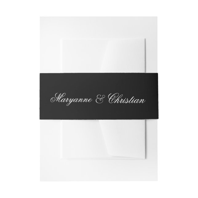 Elegant Calligraphy | Invitation Belly Band (Front Example)