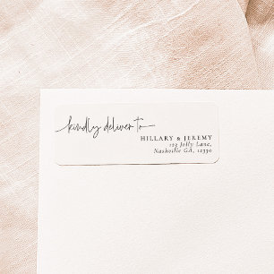 Elegant Calligraphy Kindly deliver Return Address