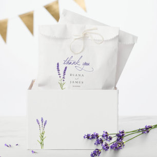 Elegant Calligraphy lavender Wedding thank you Favour Bags