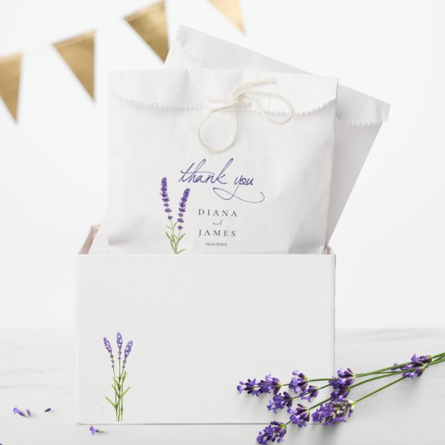Elegant Calligraphy lavender Wedding thank you Favour Bags (Creator Uploaded)
