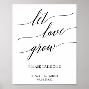 Elegant Calligraphy Let Love Grow Favour Sign