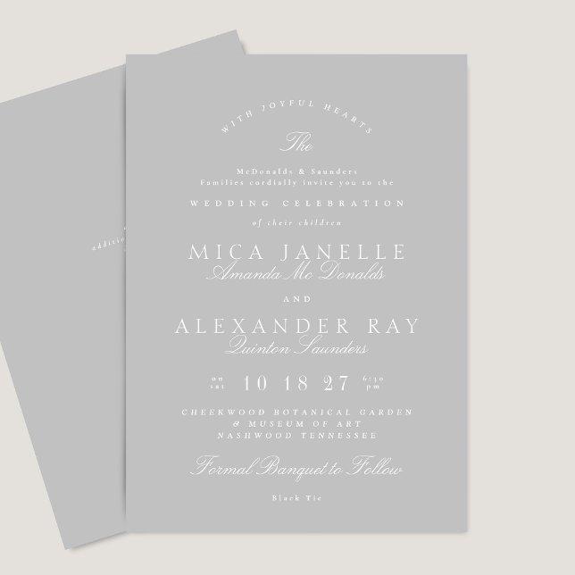 Elegant Calligraphy | Light Grey Wedding Invitation (Creator Uploaded)