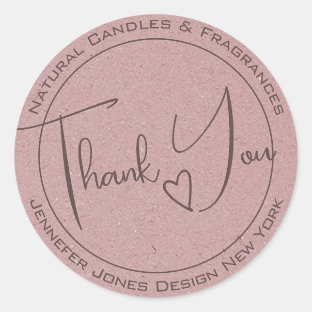 Elegant Calligraphy Lilac Purple Thank You Labels (Front)
