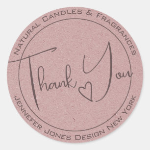 Elegant Calligraphy Lilac Purple Thank You Labels