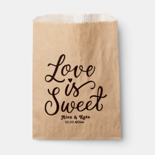 Elegant Calligraphy Love is Sweet Wedding Favour Bags