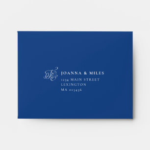 Elegant Calligraphy Marseilles Bleu RSVP Envelope