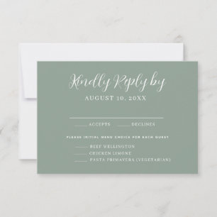Elegant Calligraphy Menu Choice RSVP Card