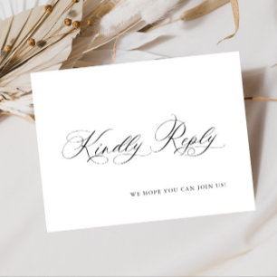 Elegant Calligraphy Menu Choice Wedding RSVP Postcard