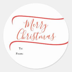 Elegant Calligraphy Merry Christmas Gift Classic Round Sticker