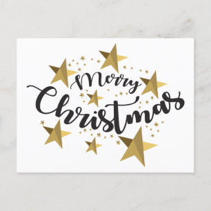 Elegant Calligraphy Merry Christmas Postcard