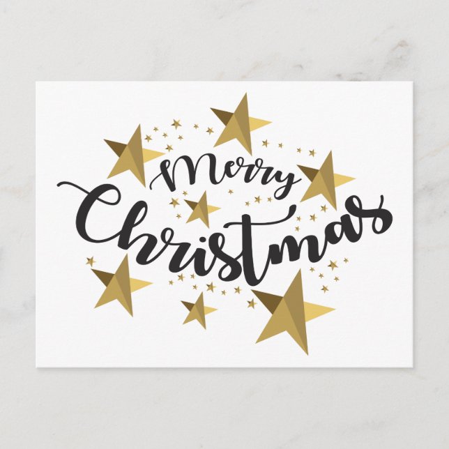 Elegant Calligraphy Merry Christmas Postcard (Front)