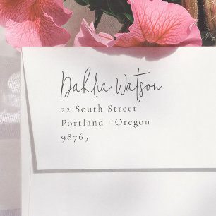 Elegant Calligraphy Minimal Return Address Rubber Stamp