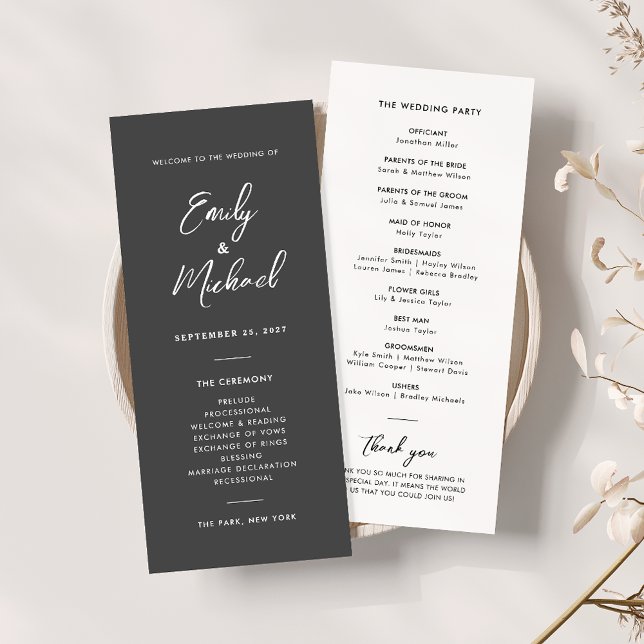 Elegant Calligraphy Minimal Wedding Program Invitation (Creator Uploaded)