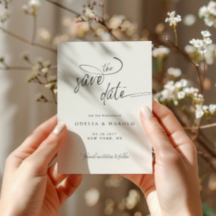 Elegant Calligraphy Minimalist Save The Date Invitation