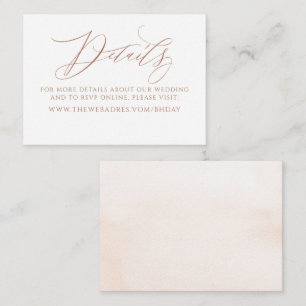 Elegant Calligraphy Minimalist Wedding Information Enclosure Card