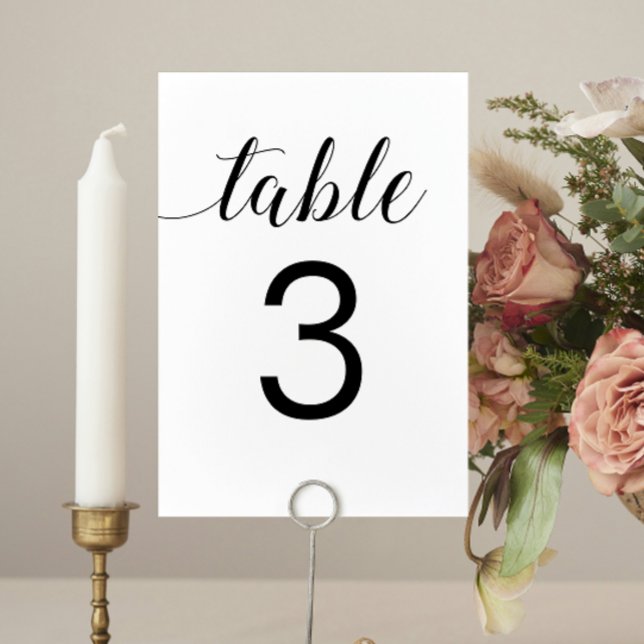 Elegant Calligraphy Minimalist Wedding Table Number (Creator Uploaded)
