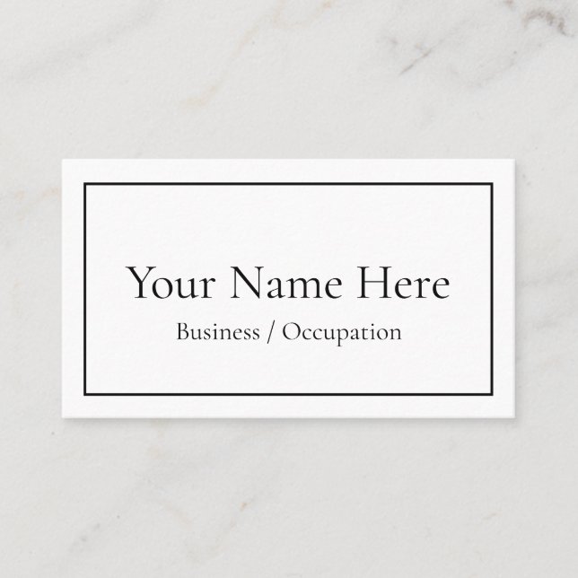 Elegant calligraphy modern black white business card (Front)