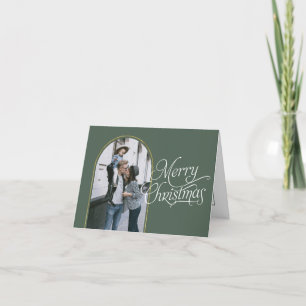 Elegant calligraphy modern simple christmas photo  holiday card