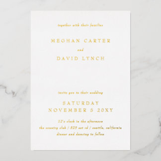 Elegant Calligraphy Modern Wedding Foil Invitatio