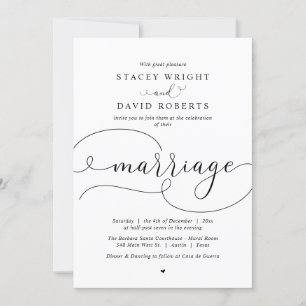 Elegant Calligraphy, Modern Wedding Invitation