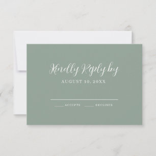 Elegant Calligraphy Modern Wedding RSVP Card