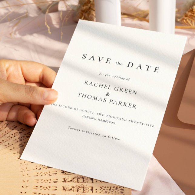 Elegant Calligraphy Monogram Black White Wedding  Save The Date (Creator Uploaded)