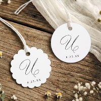 Elegant Calligraphy Monogram Initial U Wedding