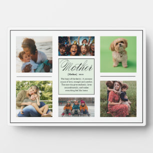 Elegant Calligraphy Mother Definition 6 Photo Plaque