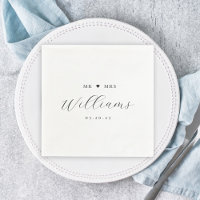 Elegant Calligraphy Mr. and Mrs. Wedding Napkins