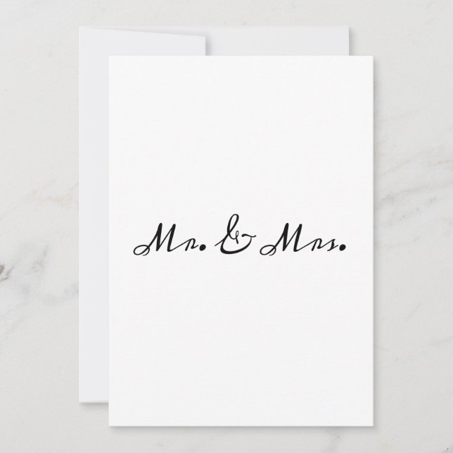 Elegant Calligraphy Mr.& Mrs Wedding Invitation (Front)