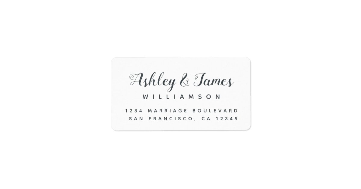 Elegant Calligraphy Names Return Address Label | Zazzle