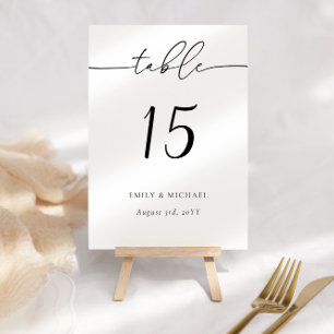 Elegant Calligraphy Names & Wedding Date Table Number
