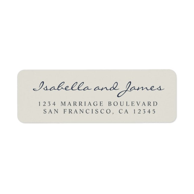 Elegant Calligraphy Names Wedding Return Address (Front)